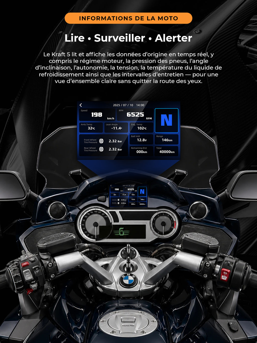 Kraft 5 RT/K16 – Intelligentes 5-Zoll-System für BMW Motorräder