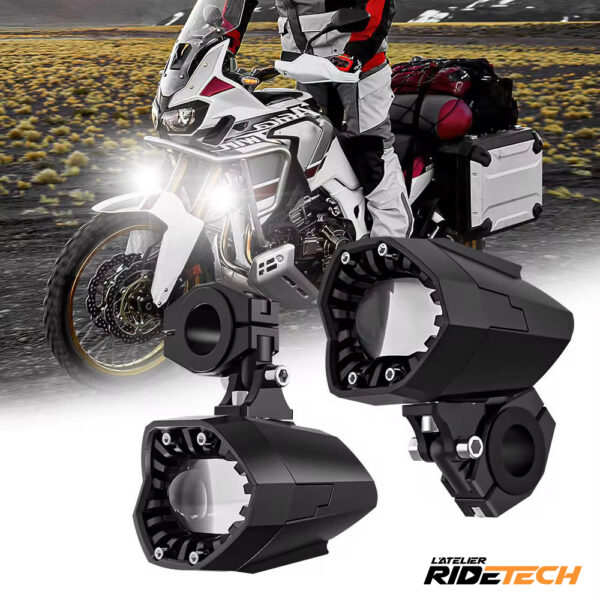 Feux Additionnels Moto Stroboscopique LarideTech  – 80W Blanc et Jaune LED – Image 2