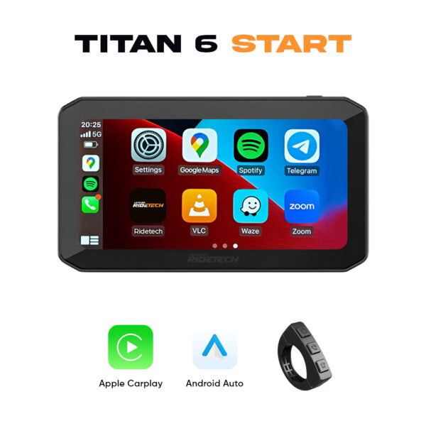 Titan 6 Start – CarPlay Moto Écran 6,25” | Installation à Domicile