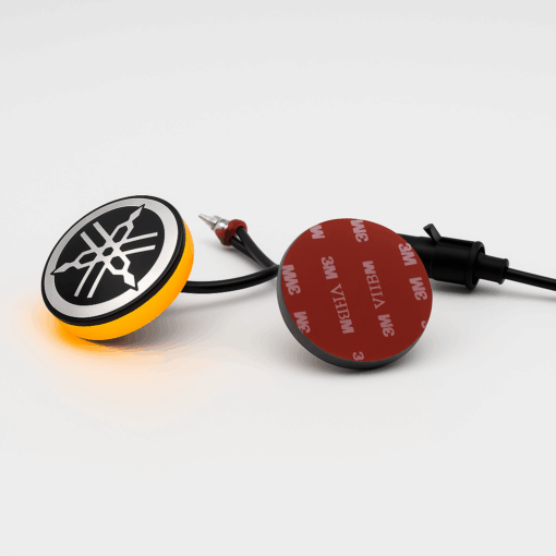 Logo LED Yamaha Moto Ø50 mm – Halo Blanc + Clignotants Intégrés