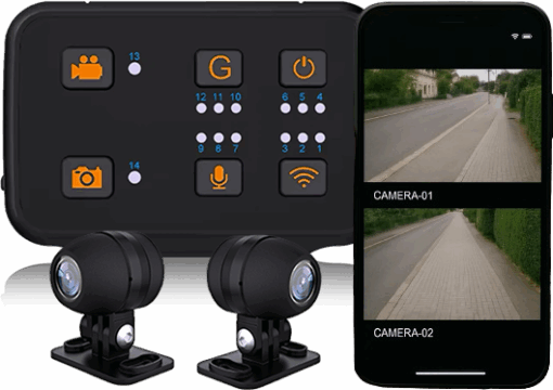 Dashcam Moto Avant/Arrière – Caméras Full HD & Enregistrement Continu