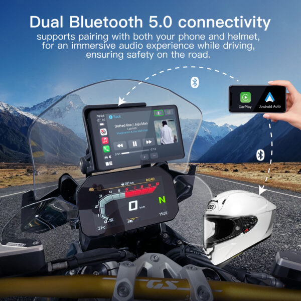Kraft 6 : Carplay Moto BMW Apple CarPlay & Android Auto – 6 pouces – Image 2